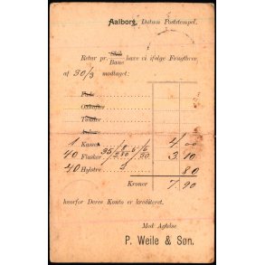 P.Weile & Sn - Aalborg - u/n - Brugt - Fold !