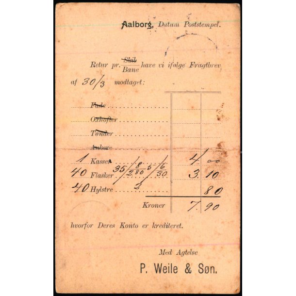 P.Weile &amp; Sn - Aalborg - u/n - Brugt - Fold !