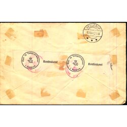 Luftpost Expres Rekommanderet Brev fra stkarelen til Danmark - 1 - 10 - 1941 - Censureret Danmark