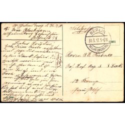 Feldpost - Berlin - Wilhelmsberg  30 -3 -17 - Til 12. Komp. - Billedside : Berlin - Krfrstenbrche