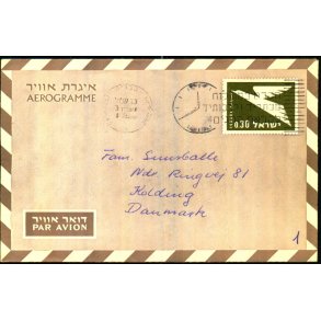Luftpost Brev fra Israel til Danmark - 8 - 9 - 66