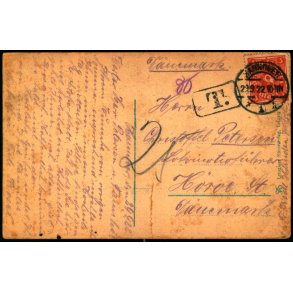 Efterporto - Postkort fra Tyskland til Danmark 29 - 9 -22