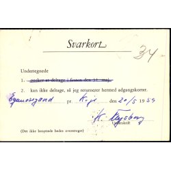 Efterporto - Ufrankeret Tryksagskort til Nstved  21 - 5 - 59