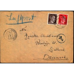 Luftpost  Censurbrev fra Tyskland  7 - 1 - 44 - Til Havdrup St.