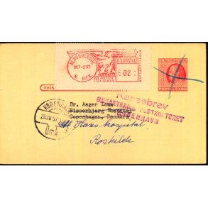 Postkort fra U.S.A. - Kassebrev 25 - 10 - 57  - Brugt