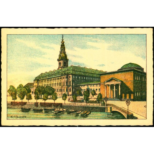 A. Boesen - Kbenhavn - Christiansborg Slot med Slotskirken - u/n