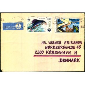 Luftpost Brev fra Polen til Danmark  - 10 - 12 - 80