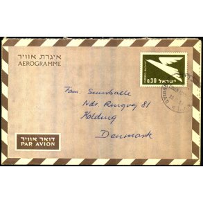 Luftpost Brev fra Israel til Danmark - 29 - 11 - 66