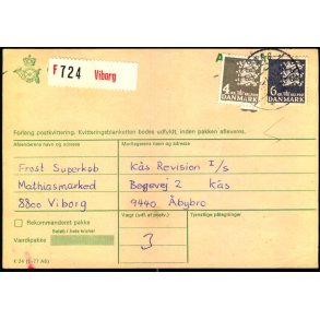 Adressekort fra Viborg  - 4 og 6 kr. Rigsvben  13 - 5 - 79