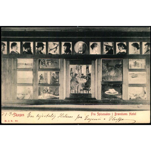 Skagen - Fra Spisesalen i Br�ndums Hotel - M.J.K. 601 - Brugt