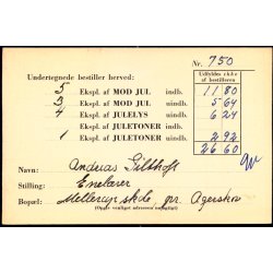 Efterporto - Tryksagskort til Vestervig 