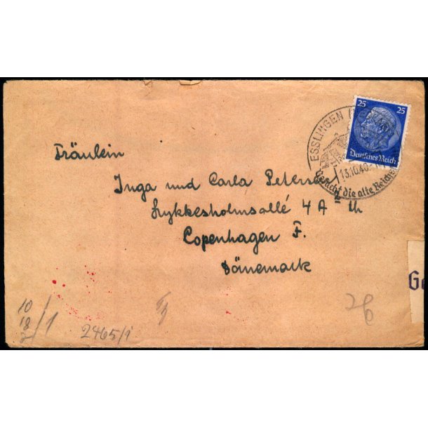 Censurbrev fra Tyskland  13 - 10 - 40 - Til Kbenhavn