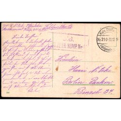 Feldpostkort - Kais. Deutsche Feldpoststation  22 -12 - 16  - Til Berlin - Billedside : Kosaker