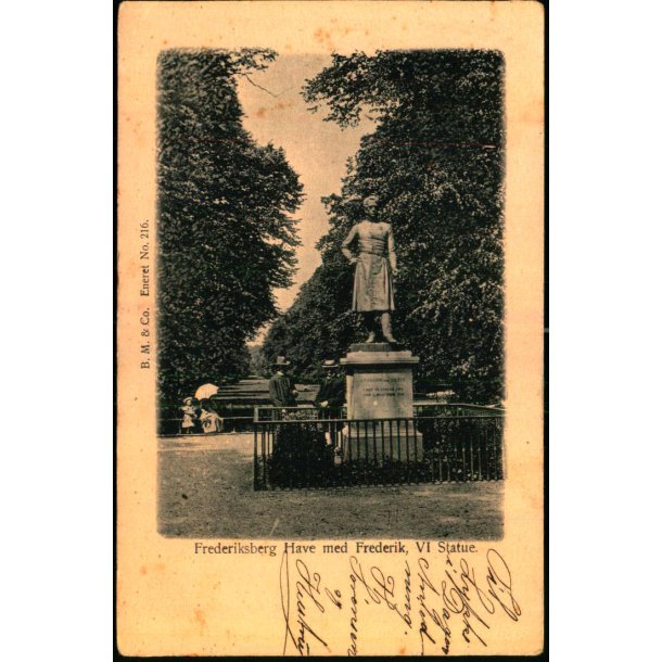 Frederiksberg Have med Frederik d. VI s Statue - B.M. &amp; Co. 216 - Brugt