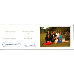 Julekort 1989 - Fra Kong Konstantin - Dronning Anne med Autografer - u/n