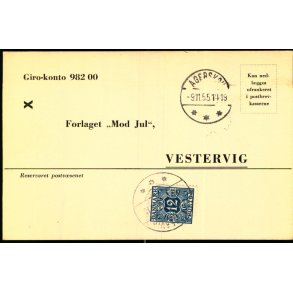 Efterporto - Tryksagskort til Vestervig 