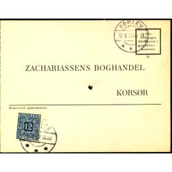 Efterporto - Ufrankeret Tryksagskort til Korsr  12 - 6 - 57