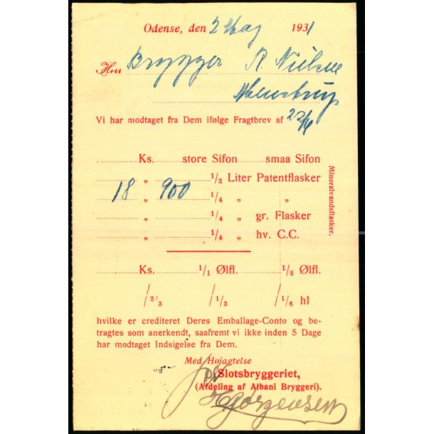 Slotsbryggeriet - Odense  - u/n - Brugt