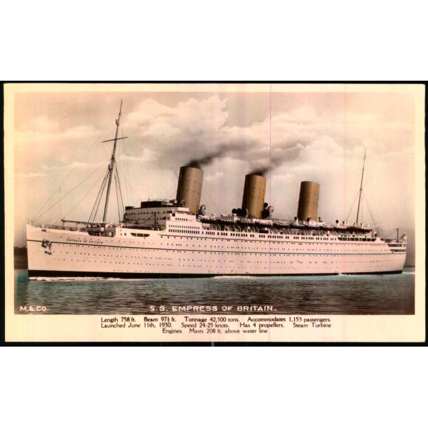 S.S. Empress og Britain - M&amp; Co u/n - Ubrugt