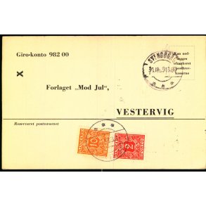 Efterporto - Tryksagskort til Vestervig 