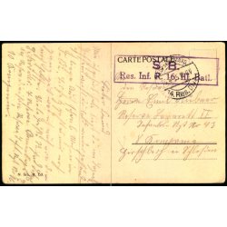 Feldpost - K.D. Feldpostxped.   18 -4 -15 - Til Rytter nr. 43 - Billedside : Bruxelles 