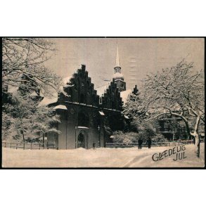 Aarhus - Frue Kirke ved Vintertid - Gl�delig Jul - H.A. Ebbesen 1037 - Brugt