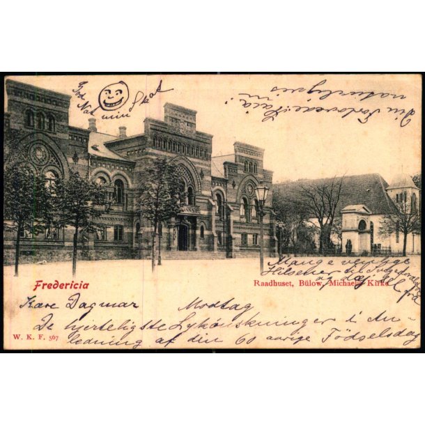 Fredericia - Raadhuset, B�low, Michaeli Kirke - W.K.F. 567 - Brugt