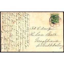  Nr. Alslev - Jernbanevej med Bankfilialen - L.P. Larsens Bogh. 41817 - Brugt