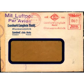 Luftpost  Censurbrev fra Tyskland  3 - 11 - 43 - Til Danmark