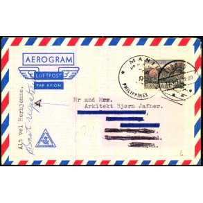 Luftpost Brev fra Danmark til  Manilla - Philepinerne - 9 - 2 - 74