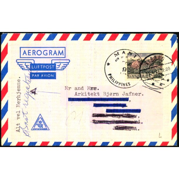 Luftpost Brev fra Danmark til  Manilla - Philepinerne - 9 - 2 - 74