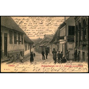 Odense - Munkem�llestr�de med H.C. Andersens Barndomshjem - W.K.F. u/n - Brugt