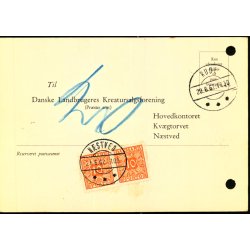  Efterporto - Ufrankeret Tryksagskort til Nstved  20 - 6 - 62