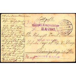 Feldpost - Berlin   28 -6 -15 - Til  Nr. 43 - 8. Comp. - Billedside : Glckwunsch.