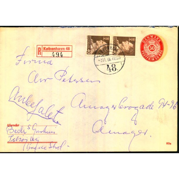 Rekomanderet Brev til Amager - 3 - 11- 65