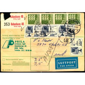 Adressekort fra Kbenhavn til Klaksvig  - 2 x 25 kr Rigsvben - 10x 160 Europa - 3 kr. Rigsvben