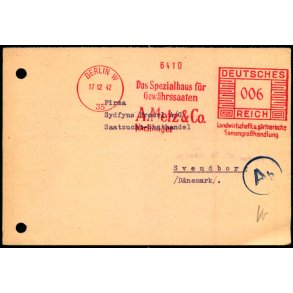 Censurpostkort fra Tyskland  17 - 12 - 42 - Til Svendborg