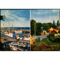 Gudhjem - Havnen - Kirken set fra broen - Colbergs Bogh. 8520 - Ubrugt