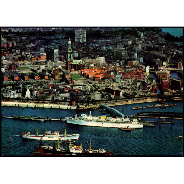 Hamburg - Hafen und St. Michaliskirche - 4023 - Ubrugt