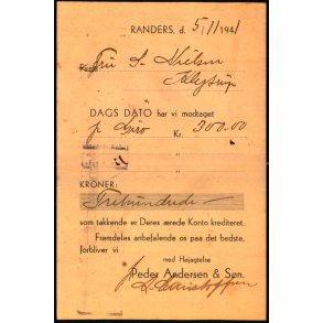 Peder Andersen og Sn - Randers - Helsagskort u/n - Brugt 