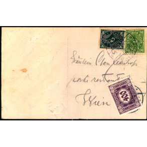 Efterporto - Postkort fra Tyskland til strig 