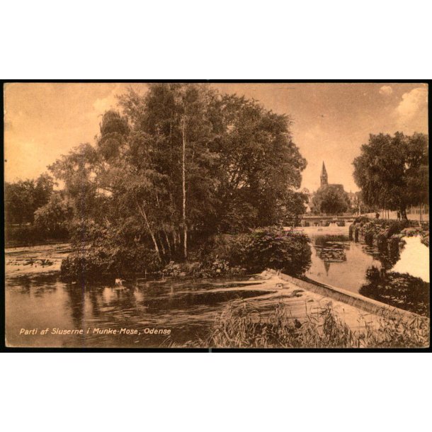 Parti af Sluserne i Munke Mose - Odense - Chr. Pedersen x64 - Brugt