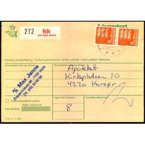 Adressekort fra Vejle  - 2 x 8 kr Rigsvben 2 - 6 - 79
