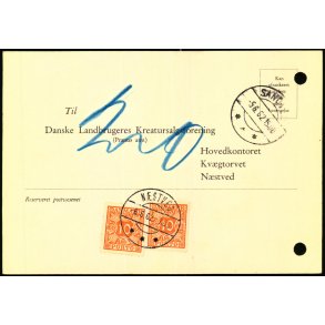 Efterporto - Ufrankeret Tryksagskort fra Nstved  5 - 6 - 62