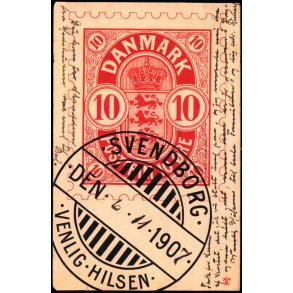 Svendborg - Venlig Hilsen 1907 - u/n - Brugt