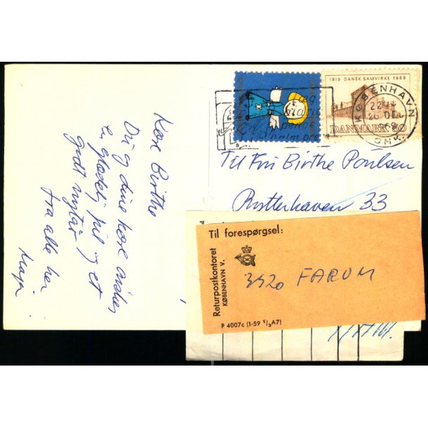 Postkort - Haveforeningen lukket i vinterhalvret - 3520 Farum 20 - 12 - 68  - Brugt