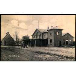 Silkeborg - Jernbanestationen og Posthuset - I.A. Lundkvist 436 - Ubrugt