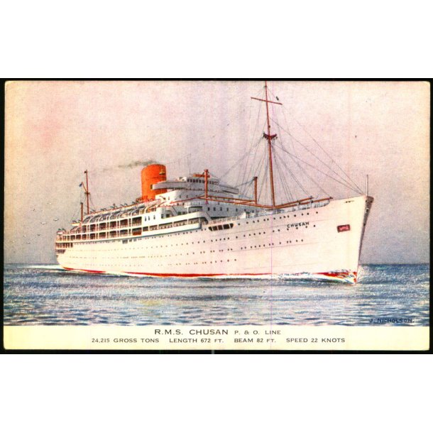 R.M.S. Chusan - P&O Line - Salmon 5193 - Ubrugt