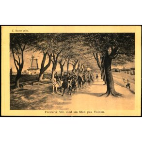 C. Bayer - Frederik VII med sin Stab Paa Volden- A.Vincent  14 - Brugt
