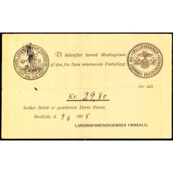 Landboforeningernes Frsalg - Roskilde - Helsagskort u/n - Brugt - Arkivhuller !